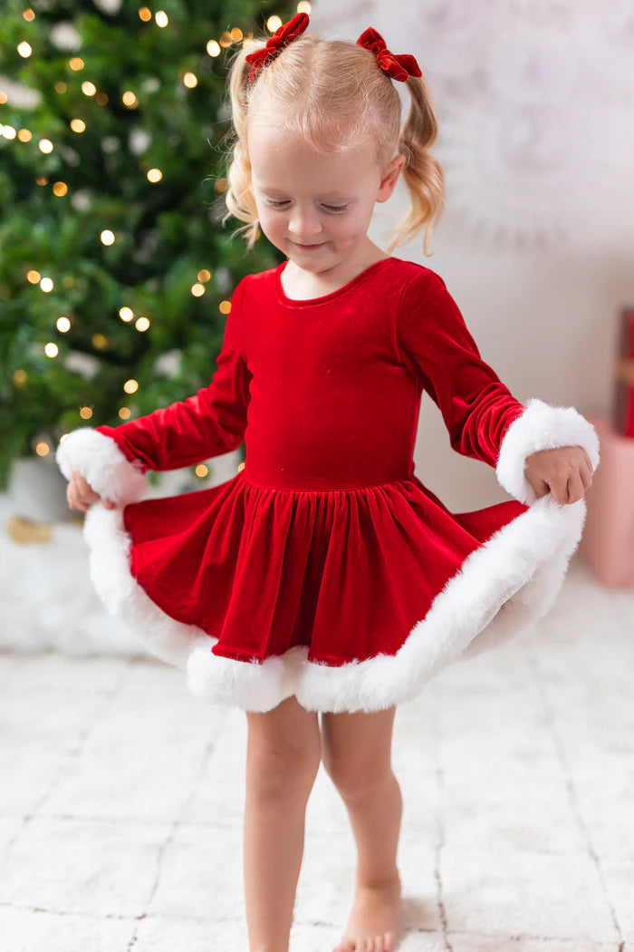 Farrah Velvet Leotard - Miss Claus