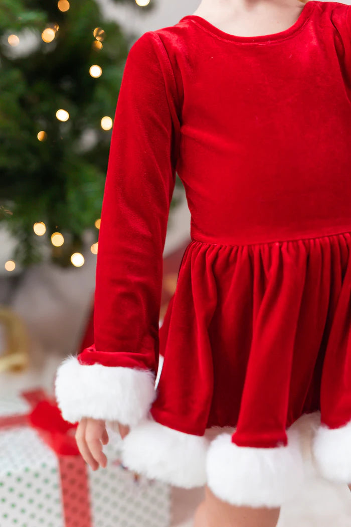 Farrah Velvet Leotard - Miss Claus