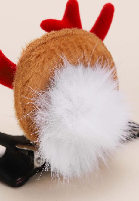 Womens Brown Christmas Reindeer Hair Clips
