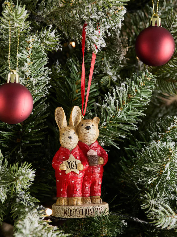 Red Bertie and Rosie 2025 Christmas PJ's Bauble