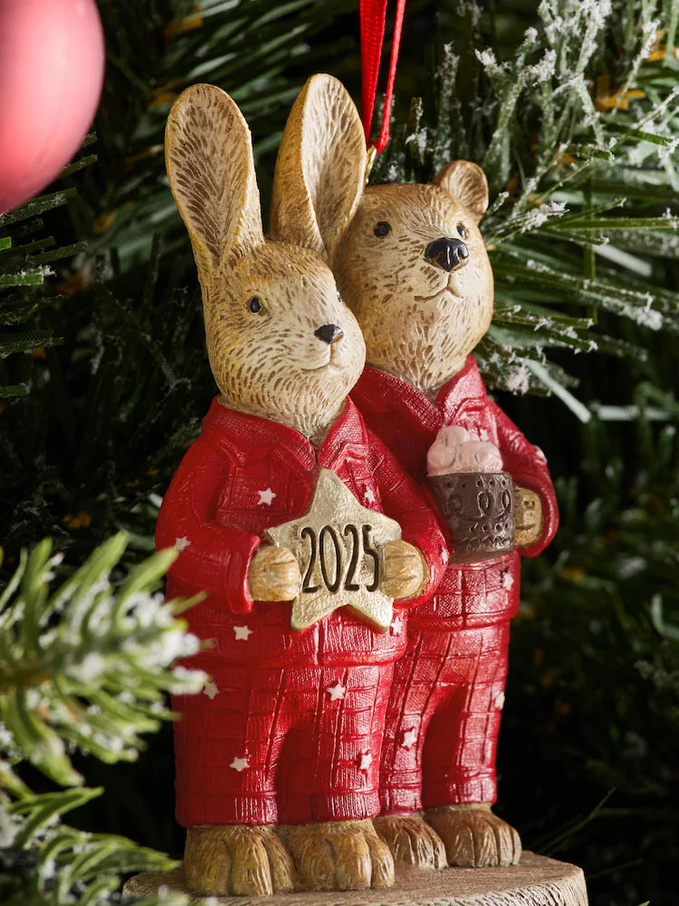 Red Bertie and Rosie 2025 Christmas PJ's Bauble