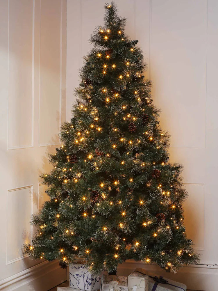 Laura Ashley Green 7ft Pre Lit Dew Drop Christmas Tree