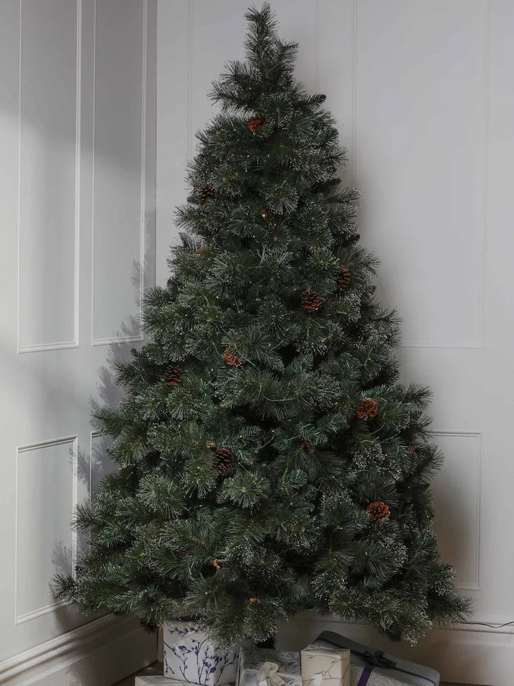 Laura Ashley Green 7ft Pre Lit Dew Drop Christmas Tree