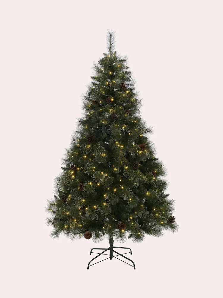 Laura Ashley Green 7ft Pre Lit Dew Drop Christmas Tree