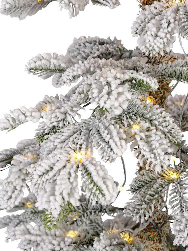 Everlands Green Alpine Fir 6ft Slim Pre Lit Snowy Christmas Tree