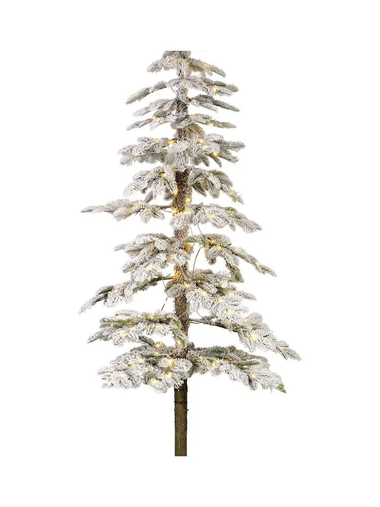 Everlands Green Alpine Fir 6ft Slim Pre Lit Snowy Christmas Tree