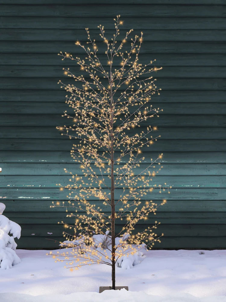 Lumineo Black Pre Lit Outdoor Warm White LED Christmas Tree