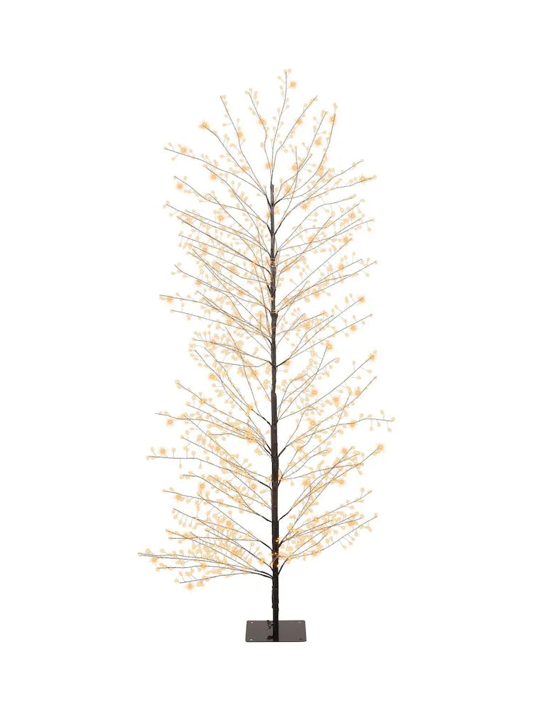 Lumineo Black Pre Lit Outdoor Warm White LED Christmas Tree