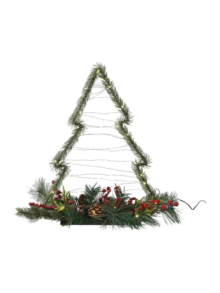 Lumineo Lit Berry Table Top Christmas Tree Decoration