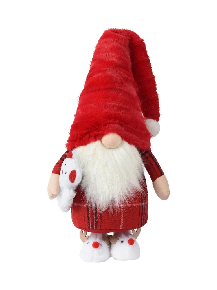 Decoris Red Tartan Christmas Gonk Small Plush Ornament