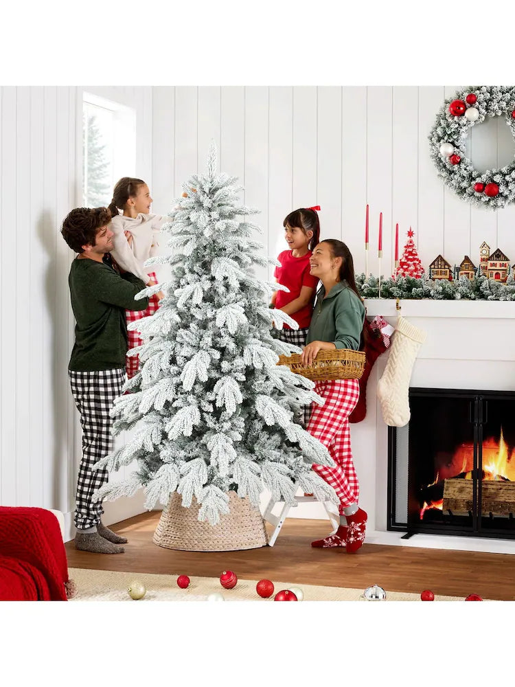 Homcom Green 6ft Artificial Snow Flocked Christmas Tree