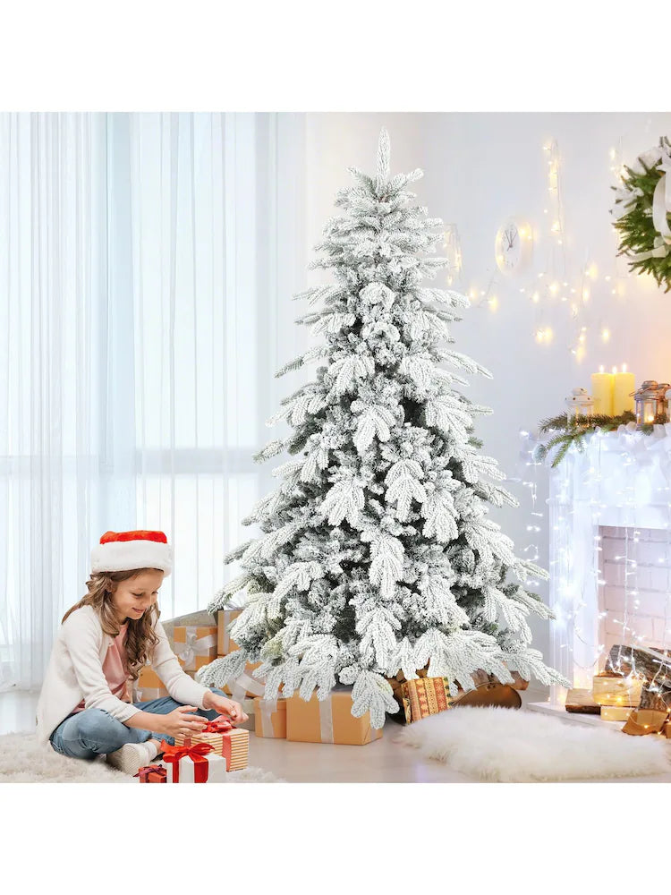 Homcom Green 6ft Artificial Snow Flocked Christmas Tree