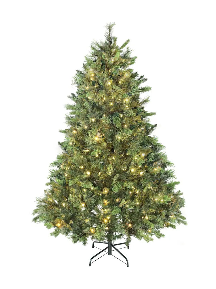 Homcom Green 7ft Prelit Christmas Tree With Colourful LED Lights