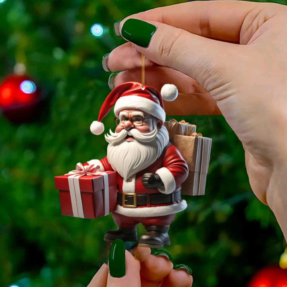 Christmas Cartoon Santa Claus Pendant Christmas Tree Hanging Oranment Decoration